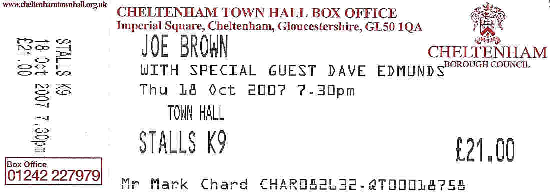 Joe Brown Ticket